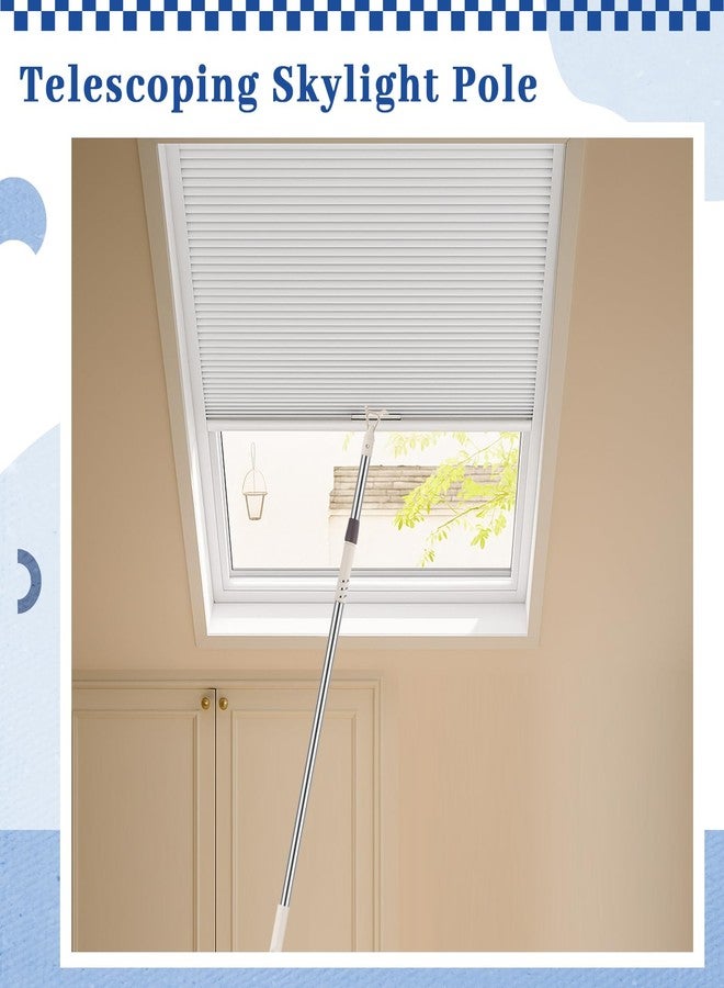 Reallnaive 1 Pack Telescoping Skylight Pole with Hook up 47 to 79 Inch Wand for Blinds Tension Rod Blinds Shades Stainless Steel Adjustable Curtain Pull Wand for Skylight Cordless Window (Beige) - Image 3